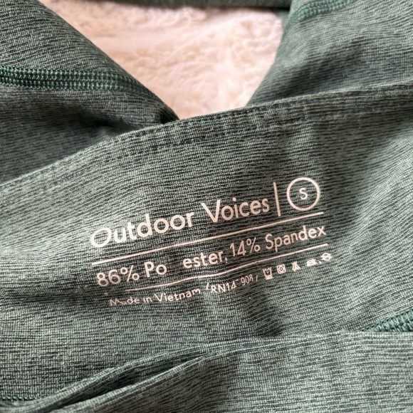 Outdoor Voices Women's Size Small Green Leggings - Picture 2 of 5